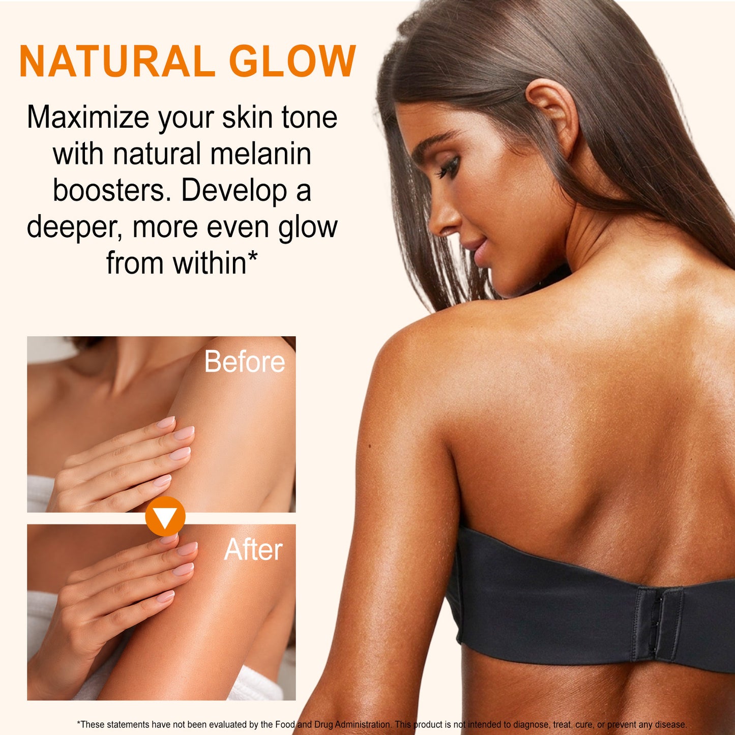 Tanning Gummies Accelerator - Sunless Tanning Supplement for a Natural Golden Glow, Sugar Free Melanin Booster with Astaxanthin, L-Tyrosine, Collagen & Vitamins for Women and Men