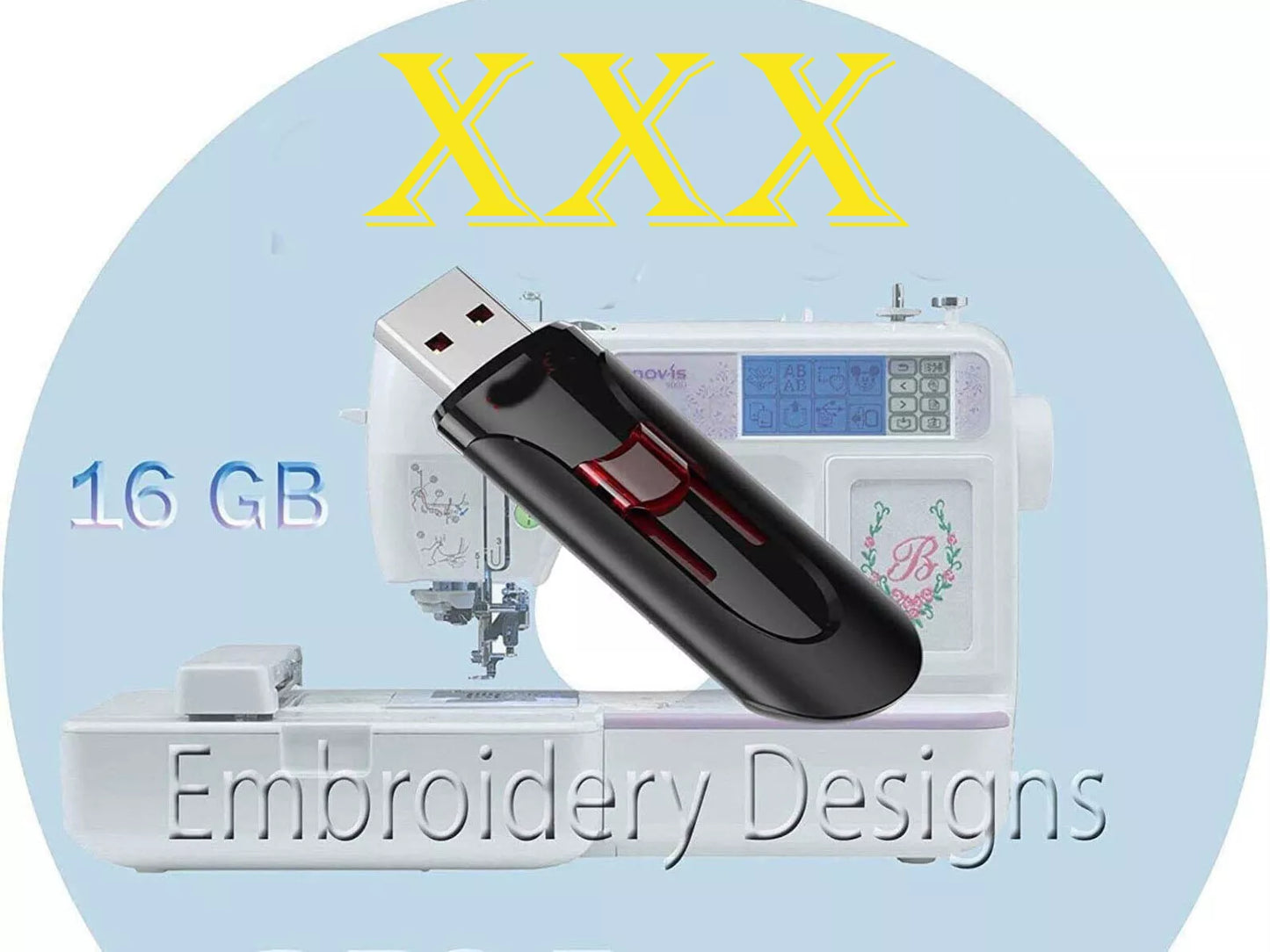 160,000 Singer embroidery pattern design files XXX on USB drive XXX embroidery f