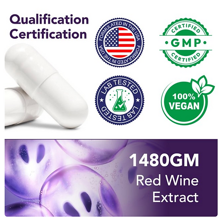 High Purity Resveratrol Capsules 98% Trans-Resveratrol Reservatrol Supplement -