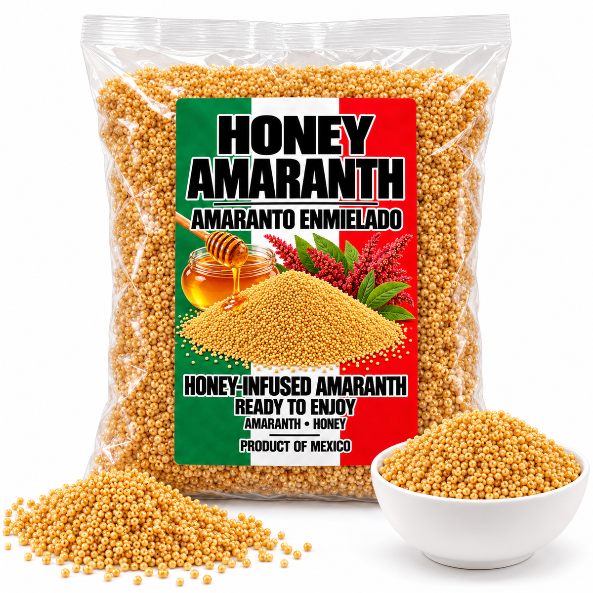Honey Infused Amaranth Amaranto Enmielado Honey Amaranth Grain Amaranto con miel IMPORTED FROM MEXICO