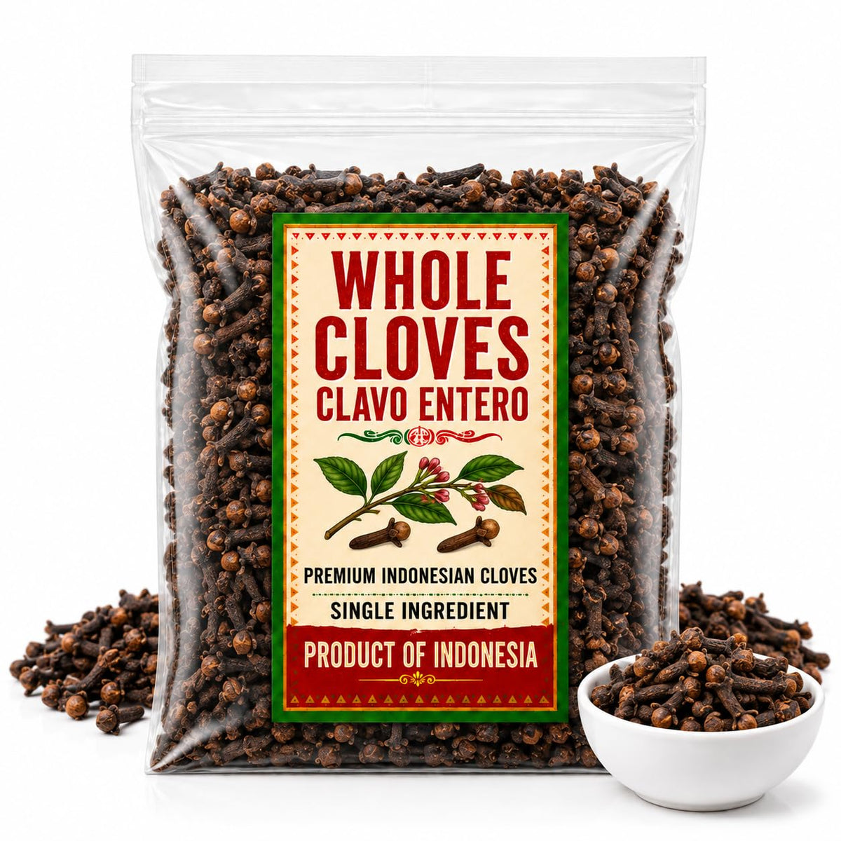 Premium Whole Cloves from Indonesia – 100% Natural Aromatic Spice for Cooking, Baking, and Tea – Fresh & Flavorful Pure, Non-GMO, Premium Hand Picked Quality