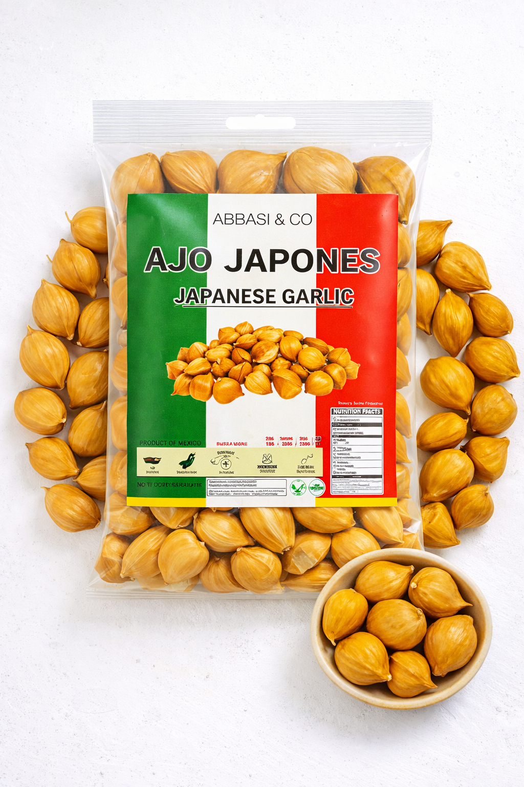 5oz Ajo Japones/Japanese Garlic | Chinese Garlic/AjoChino | 120+ Cloves Premium Quality, Nature100% All Natural Big Size Cloves