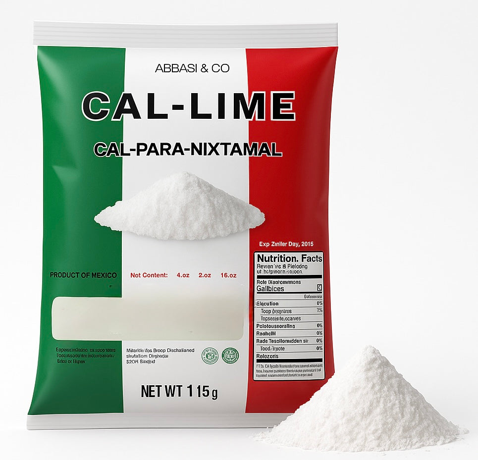 Mexican Cal (Lime Powder) 4 oz (114 gr) | Cal Mexicana Para Nixtamal o Sazonador Mexicano | Premium Quality For Nixtamalization & Tortilla Making - Imported From Mexico.