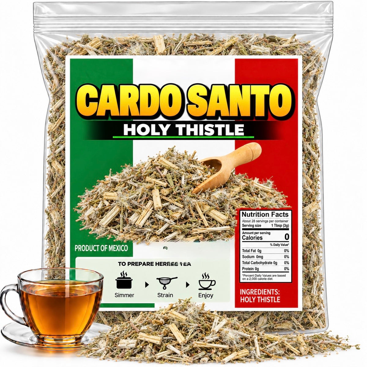 Cardo Santo Holy Thistle - Authentic Mexican Herbal Tea for Wellness & Relaxation ,Cardo bendito, Cnicus benedictus, Blessed Thistle, Holy Thistle - Perfect for Traditional Brewing