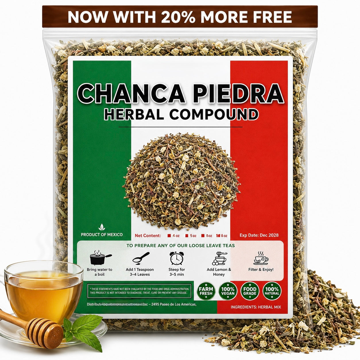 5oz Peruvian Chanca Piedra Loose Leaf - Stonebreaker Herbal Tea Phyllantus Niruri Dried Vegan Leaves 100% Natural Chancapiedra Grown in Peru Premium Silver Line Kidney