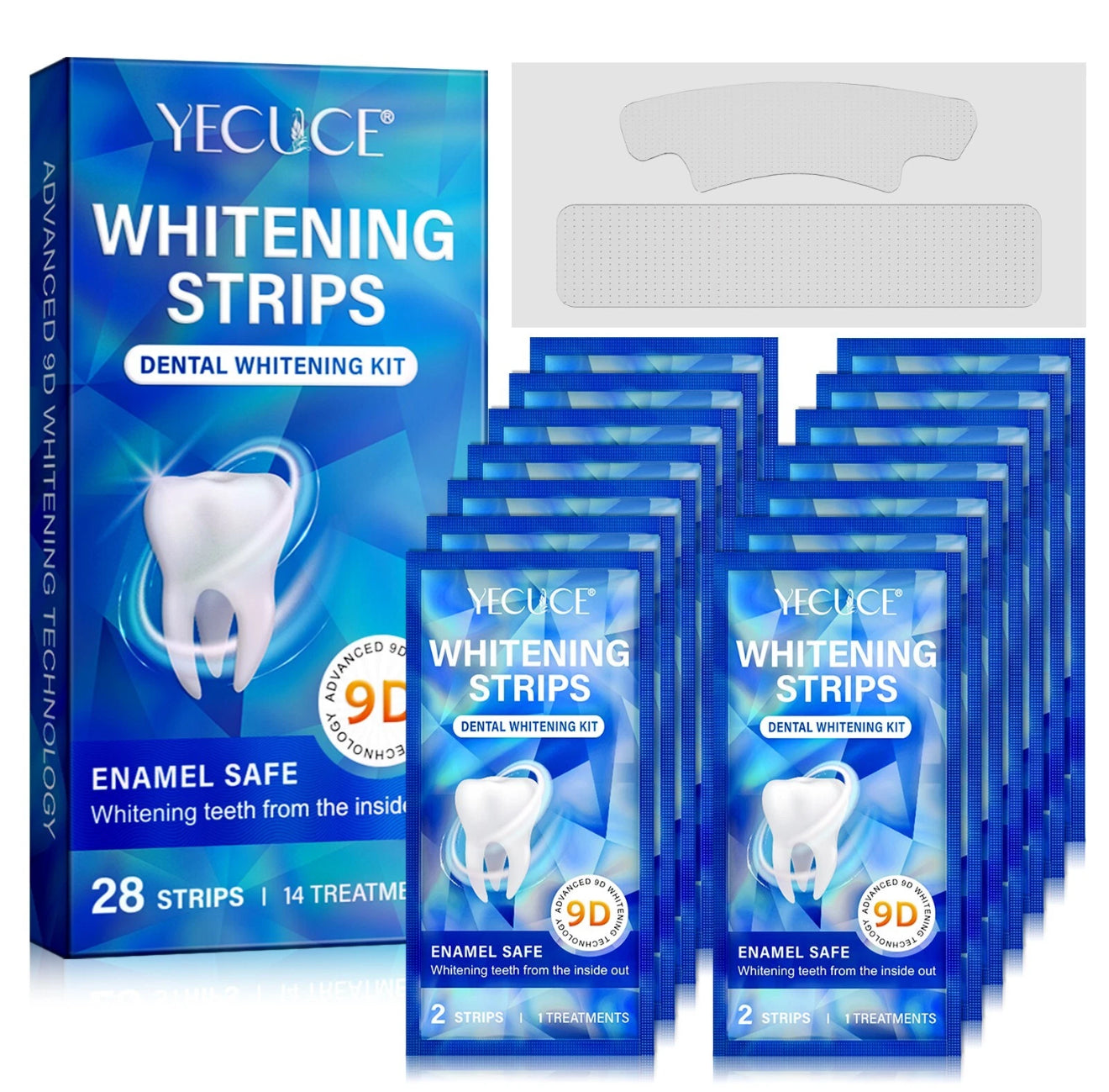 9D Teeth Whitening Strips, 28 Pcs Whitening Strips for Teeth Sensitive.