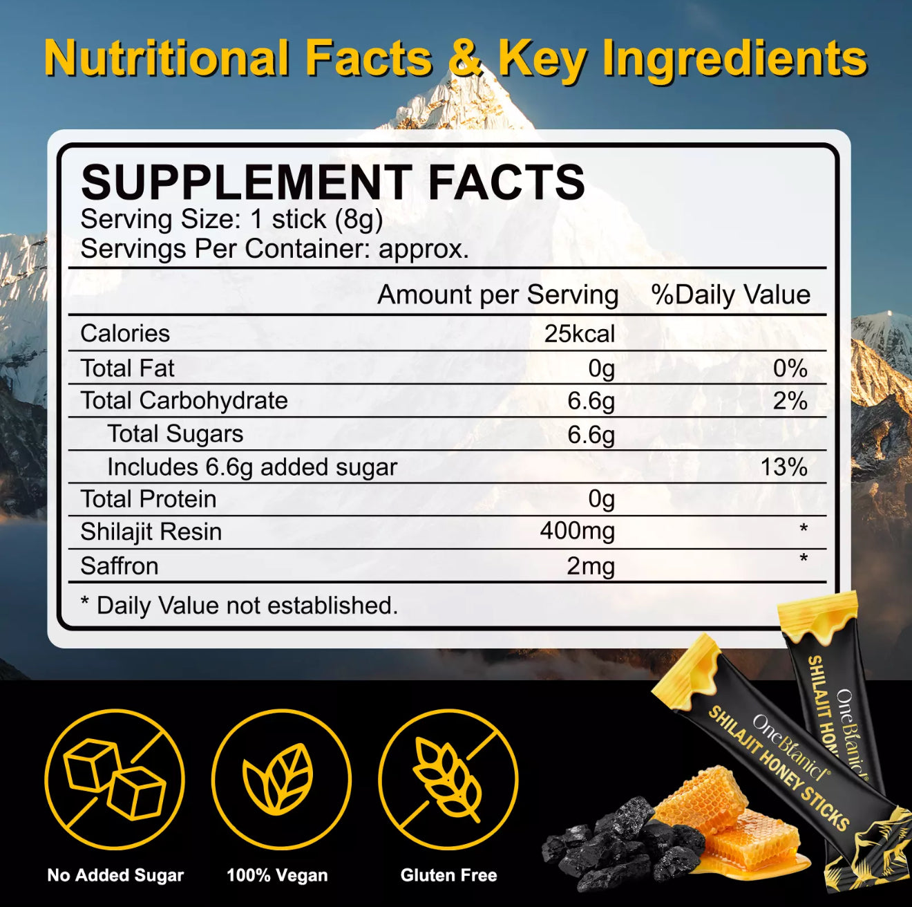 Pure Himalayan Shilajit Honey sticks | Easy to Consume Shilajit honey 30 sticks