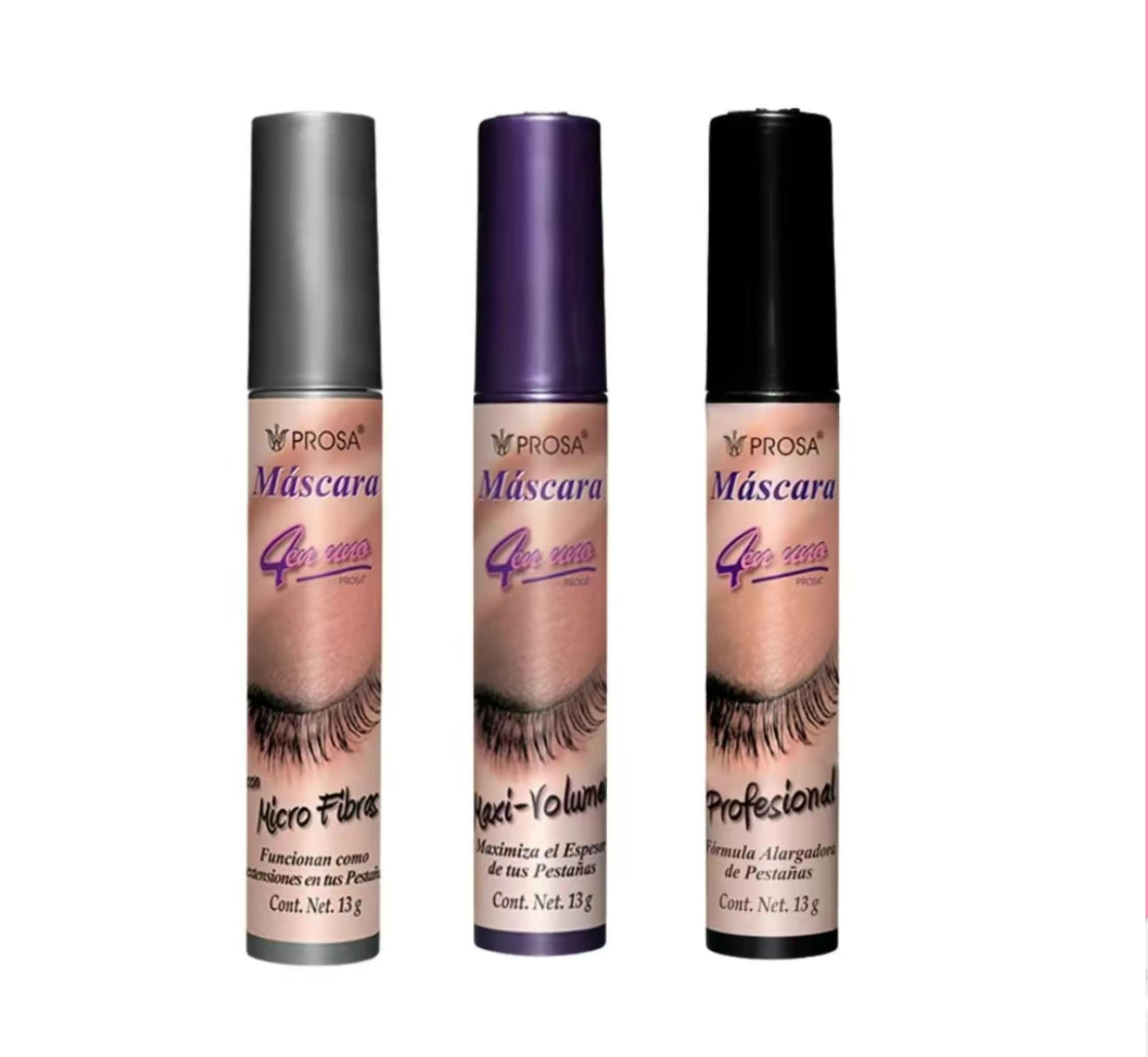 Prosa Mascara Set of 3 piece bundle Set - Lash Set Mascara Mexicana Alargadoras + Efecto Extension + Volumen