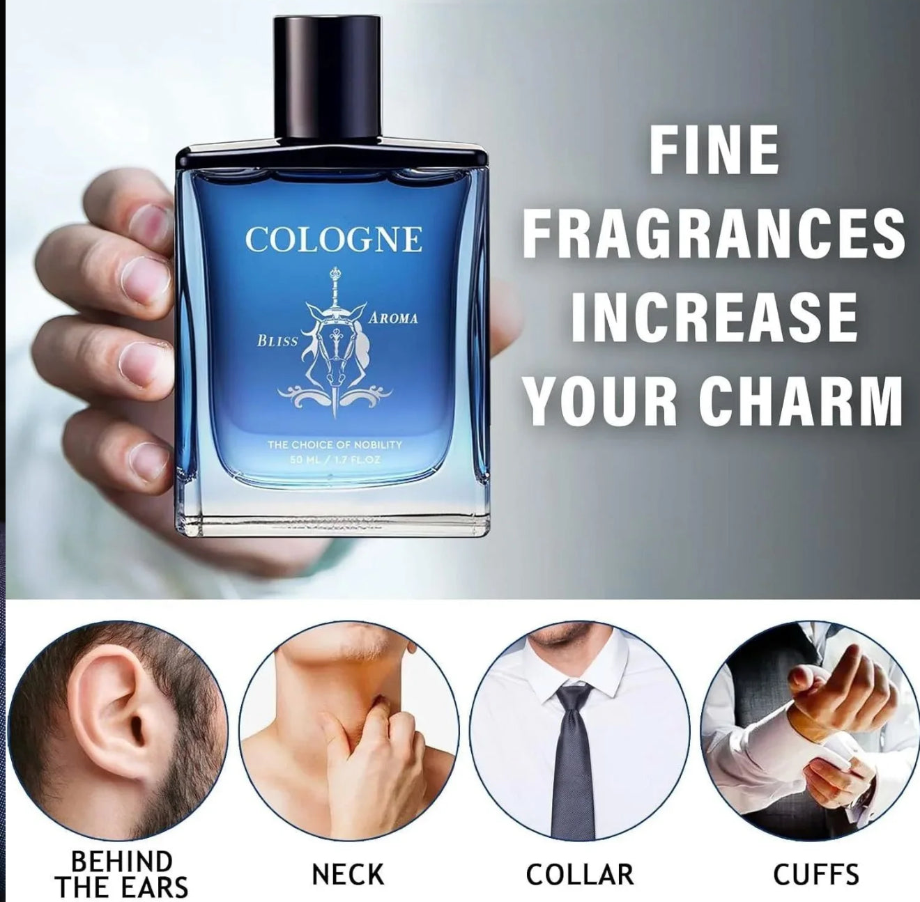 Men’s Pheromone Infused Perfume Cologne 1.7 OZ Hypnosis Fragrances Charm