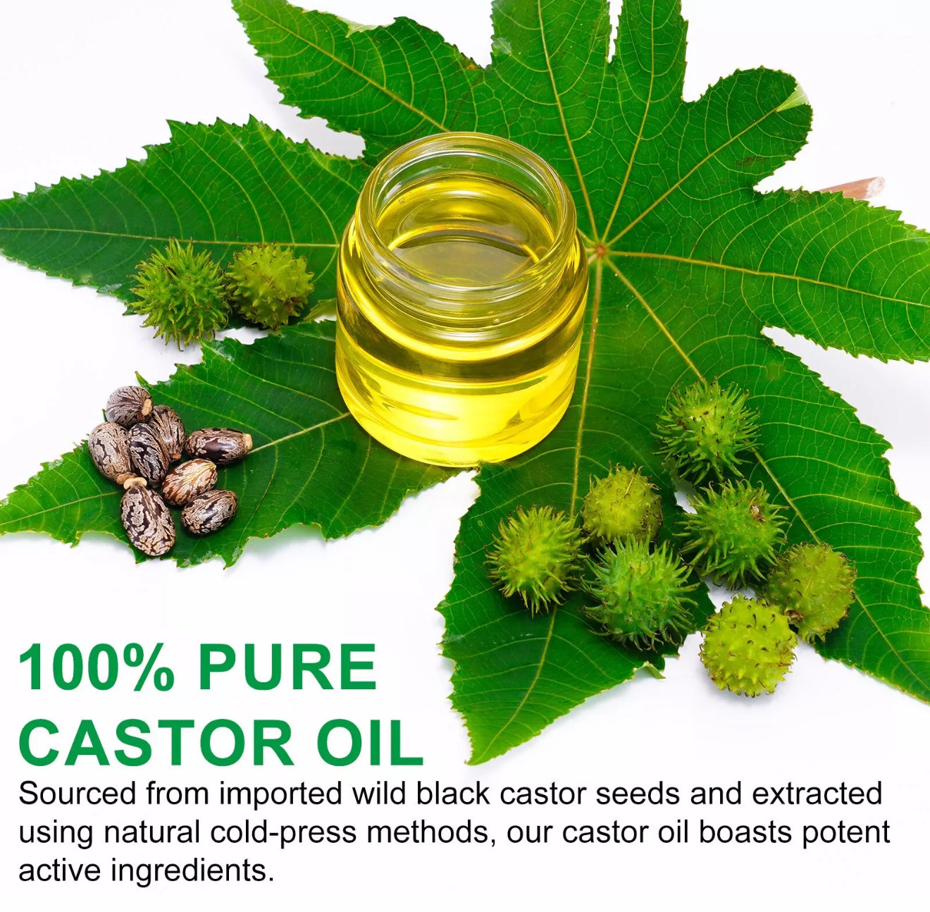 Pure Castor oil for hair nourishing and hair growth 60ml , promotes hair growth , moisturizes hair
