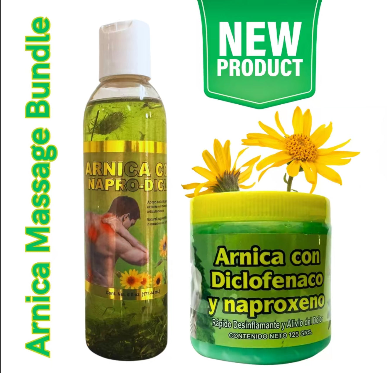 Arnica Gel (Massage Balm)–4.23 oz(120 g)Full-Body Muscle Support Herbal Pomada Muscular for Massage & arnica con diclofenaco y naproxeno
