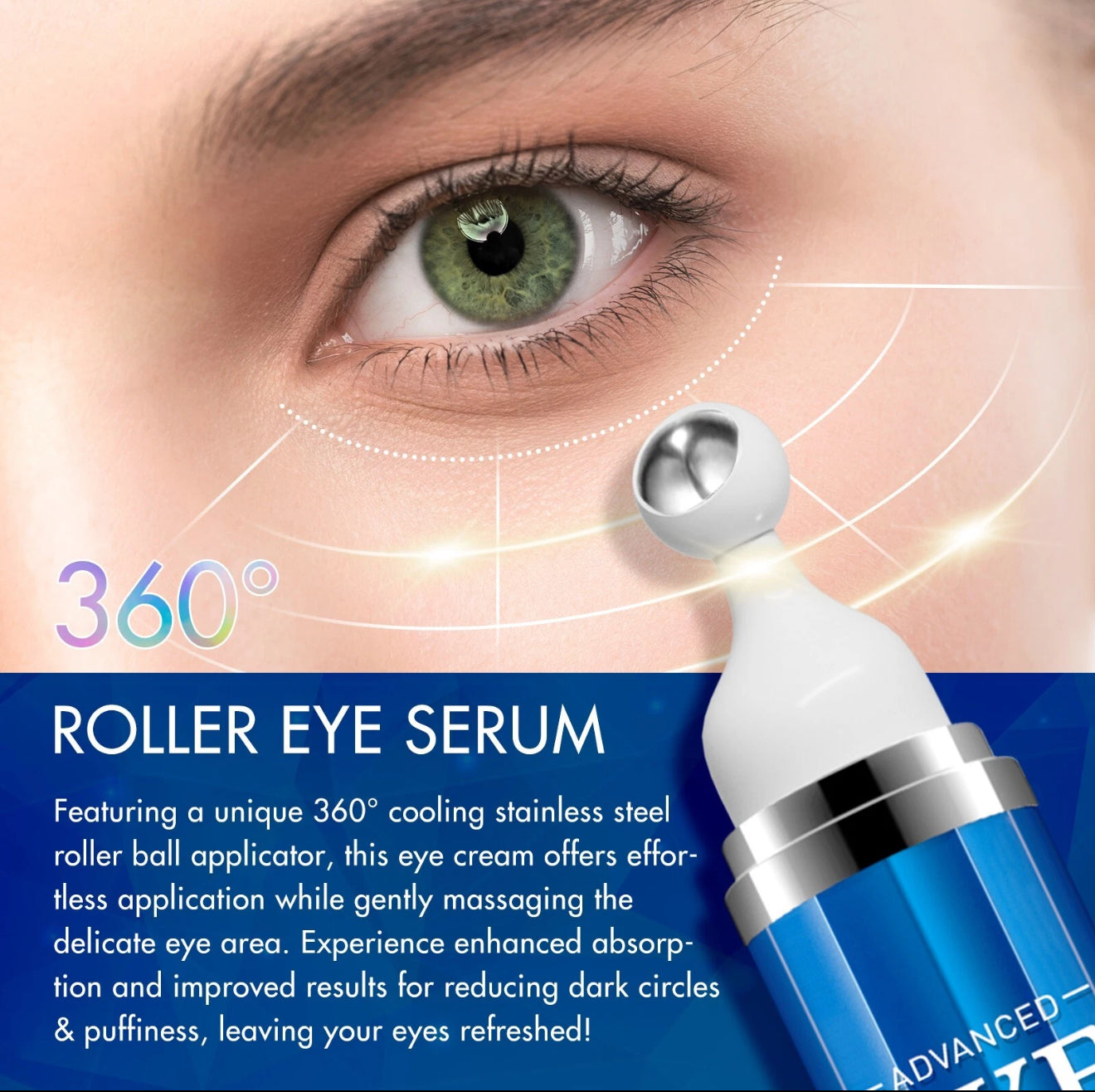 Eye Cream with 5% Caffeine Hyaluronic Acid for Puffy, Fine Lines, Dark Circles and Wrinkles, Eyelids Skin Care for Women & Men, 0.5 fl. oz