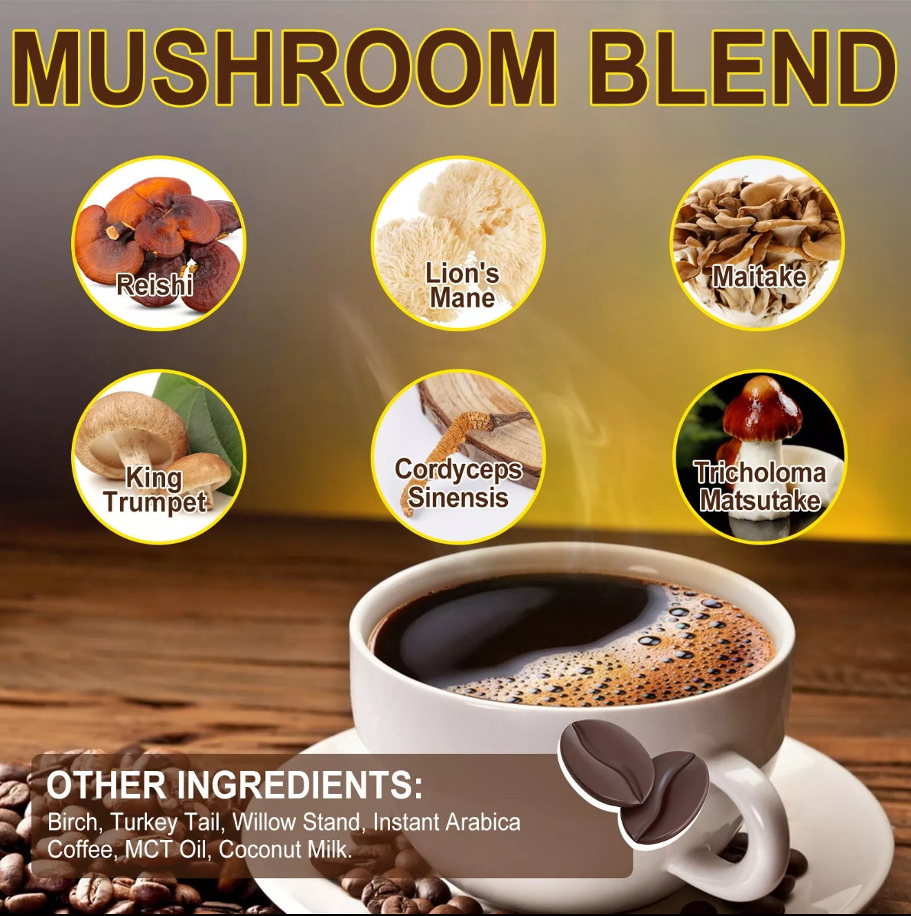 Mushroom Coffee Organic 10 Mushrooms.
