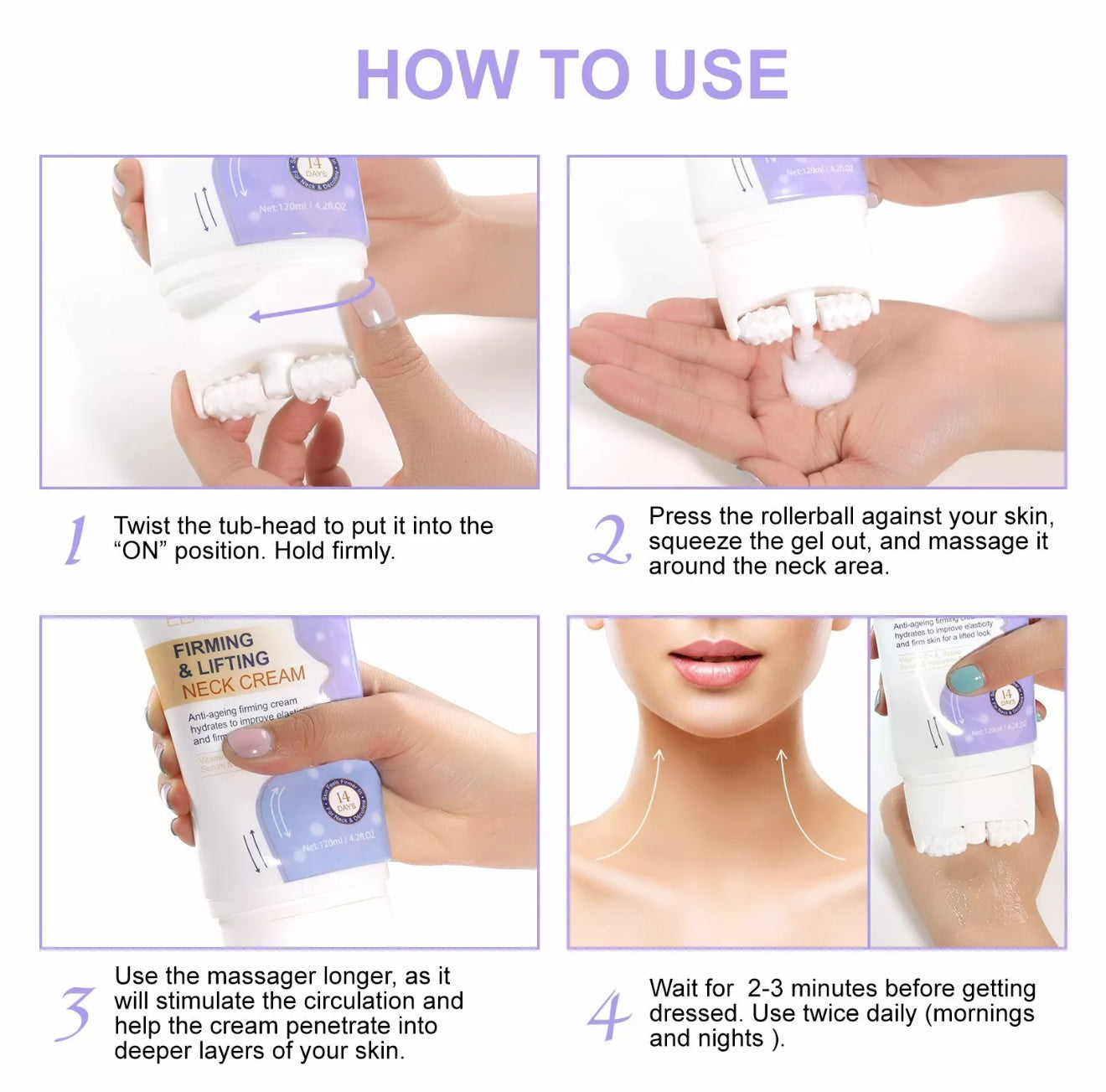 Neck Firming cream , for tightening and wrinkles , firming skin and fine lines , neck lift cream 120ML