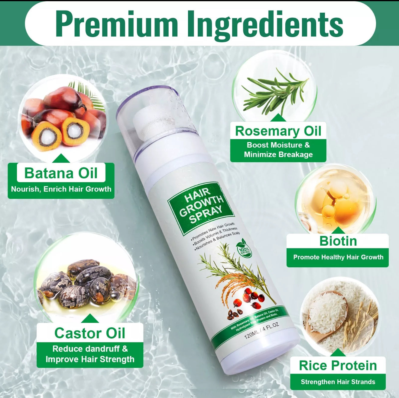 10in1 Hair Growth Spray with Castor Oil.