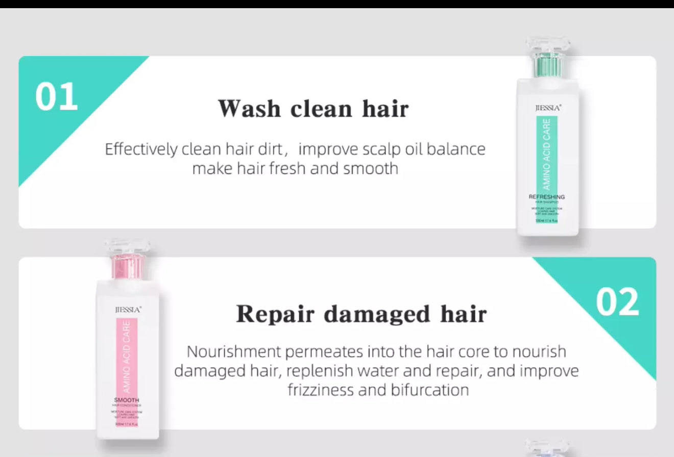 Amino Acid Shampoo & Conditioner, Strengthening and Moisturizing Hair Treatment,