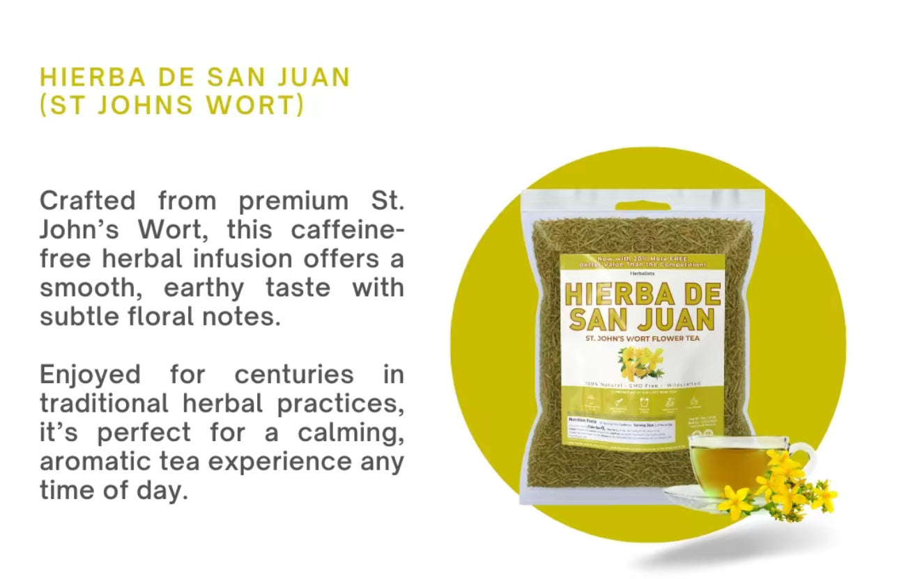 St. John's Wort Flower Tea | Hierba de San Juan Te - 100% Natural & Aromatic Herbal Beverage - Makes 40+ Cups 5oz