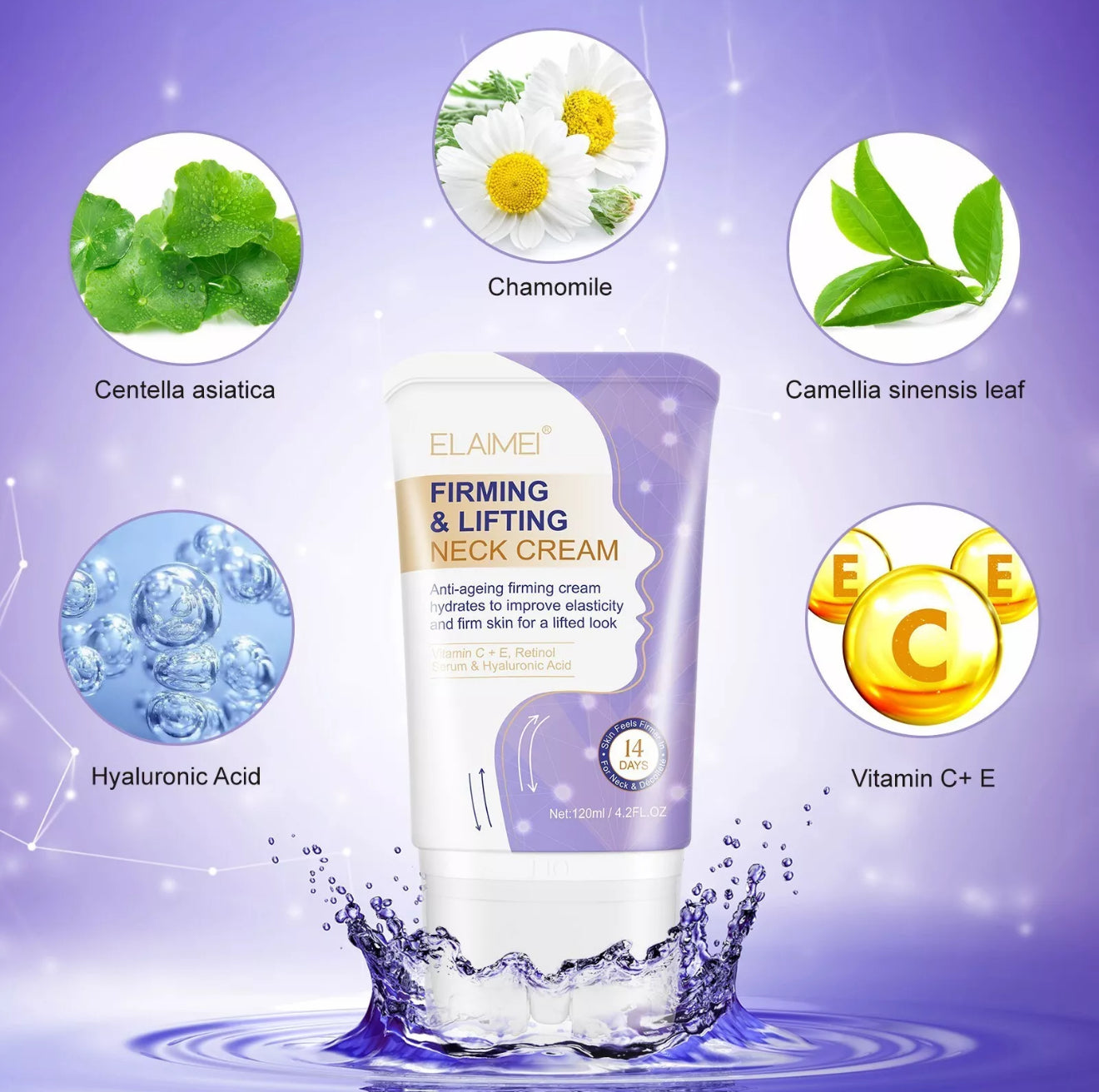 Neck Firming cream , for tightening and wrinkles , firming skin and fine lines , neck lift cream 120ML