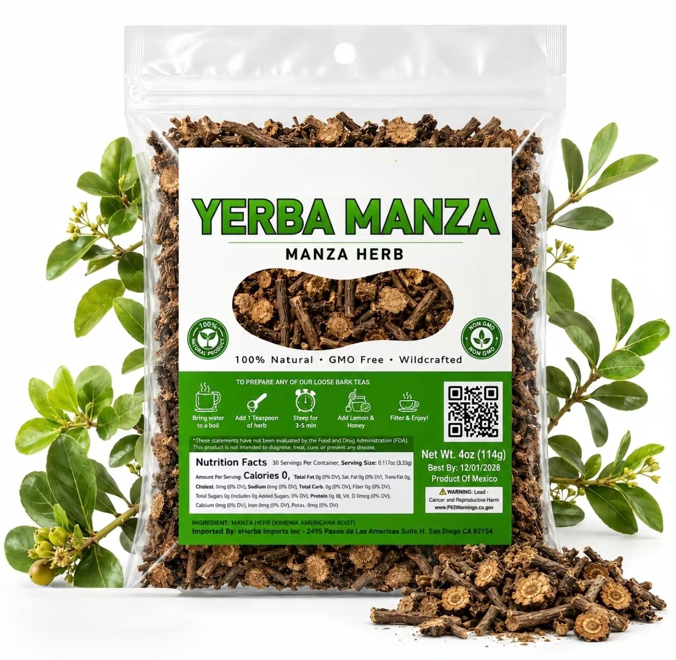 4oz Yerba Mansa/manza/manso ,mansa root,Hierba del manzo raiz,Anemopsis californica