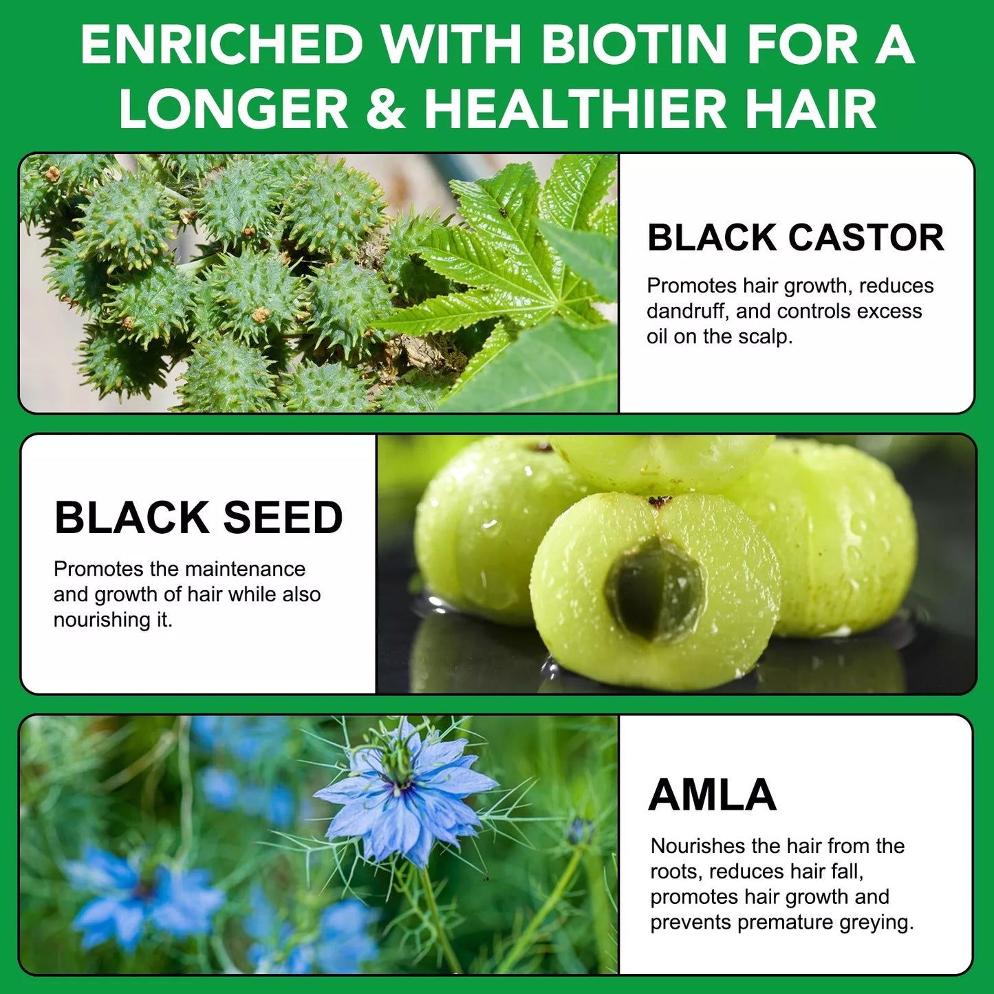 3in1 Jamaican black castor oil + Amla Oil + Black Seed Oil Shampoo & Conditioner