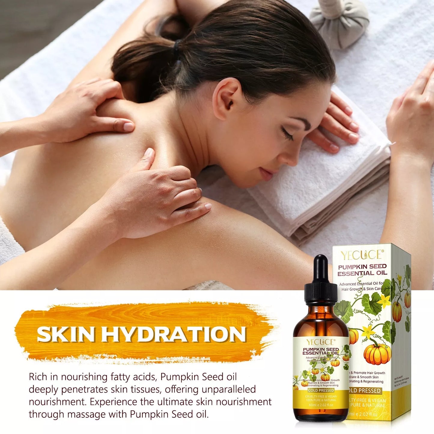 Natural Castor Oil Pumpkin Seed Oil Glass Bottles w/ Dropper