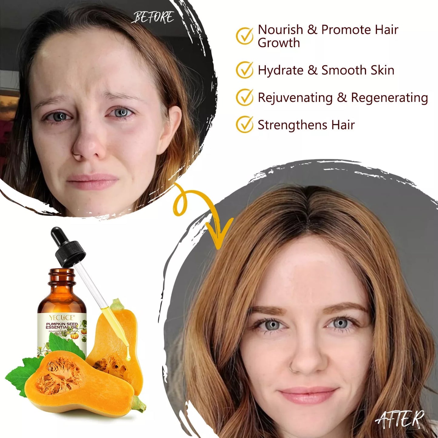 100ML LARGE ORGANIC PUMPKIN SEED OIL 100% PURE AND NATURAL -NON GMO MADE IN USA