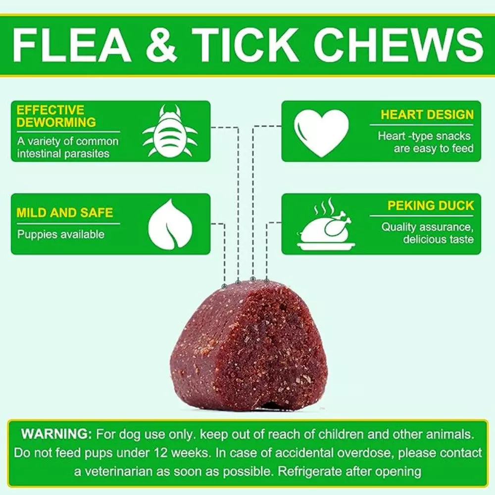 Flea and Tick Prevention for Dogs Chewable, 150 Chews Dog Natural Flea & Tick Co
