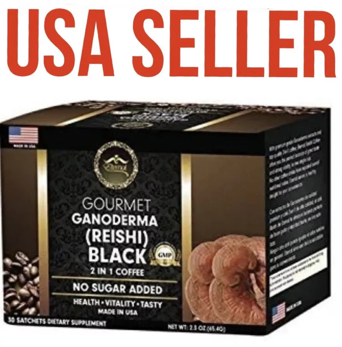4x Ganoderma Coffee Reishi Lucidum Instant 2-in-1 Mushroom Coffee. All Natural