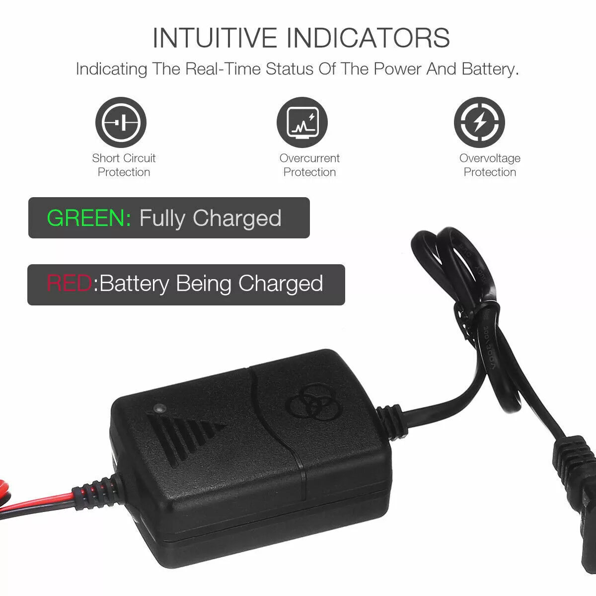 Car Battery Charger Maintainer Auto 12V Trickle RV for Truck Motorcycle ATV Boat