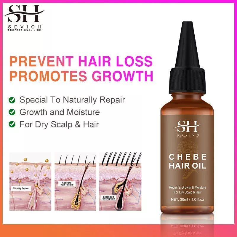 100% Naturals Chebe Hair Oil African Chebe Powder Serum Hair Loss Treatment 30ML