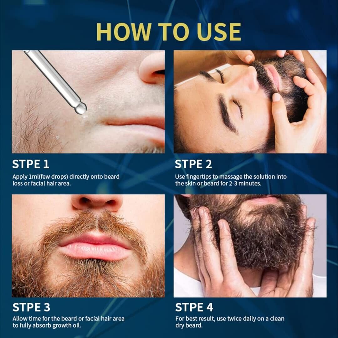 Beard Growth Oil with Biotin & Collagen – Hair Nourishing Serum – 30ml