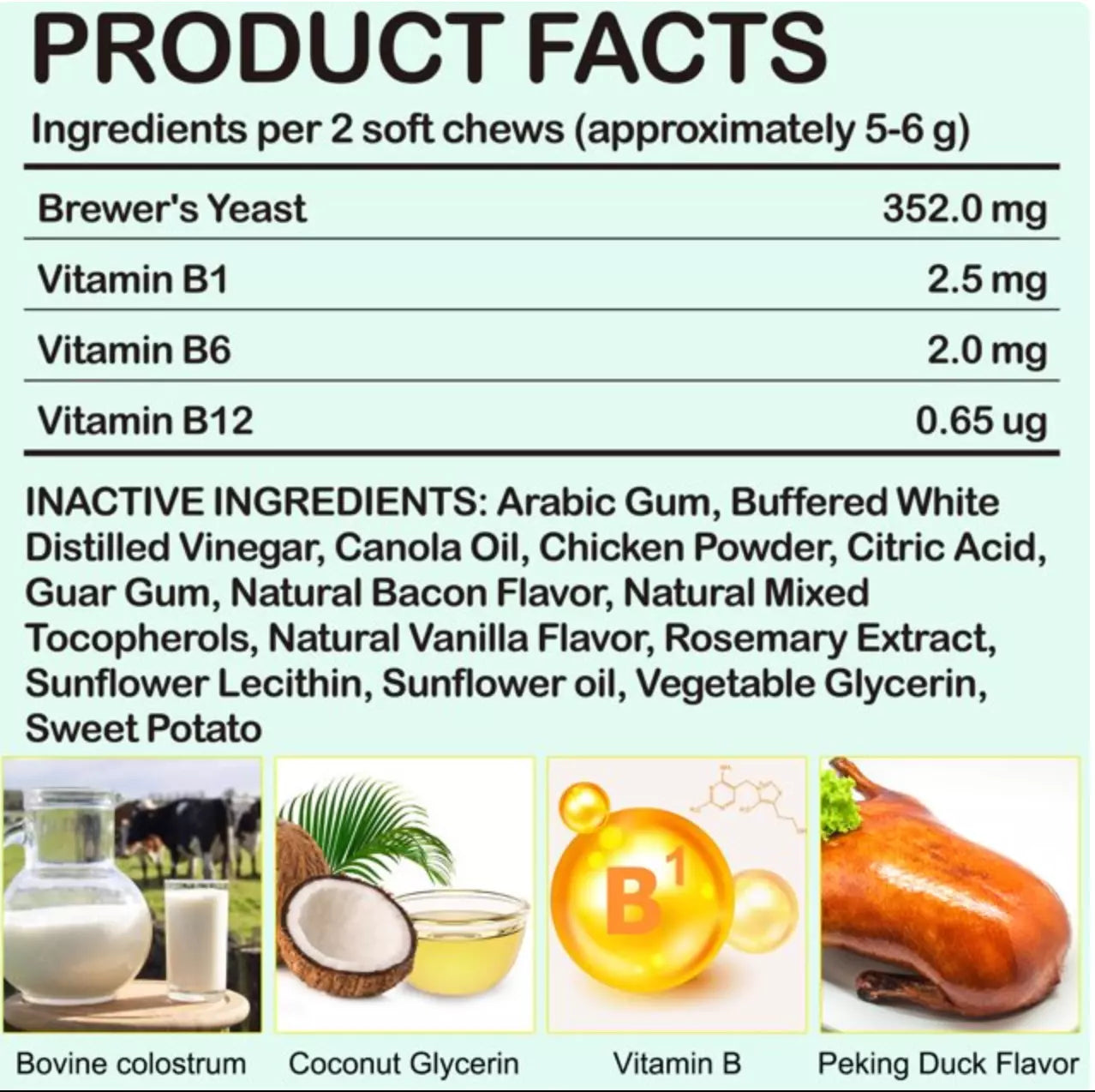 Dog Flea & TIck Deworming Chewable Vitamins B1, B6, B12 + Brewer's Yeast 60chews