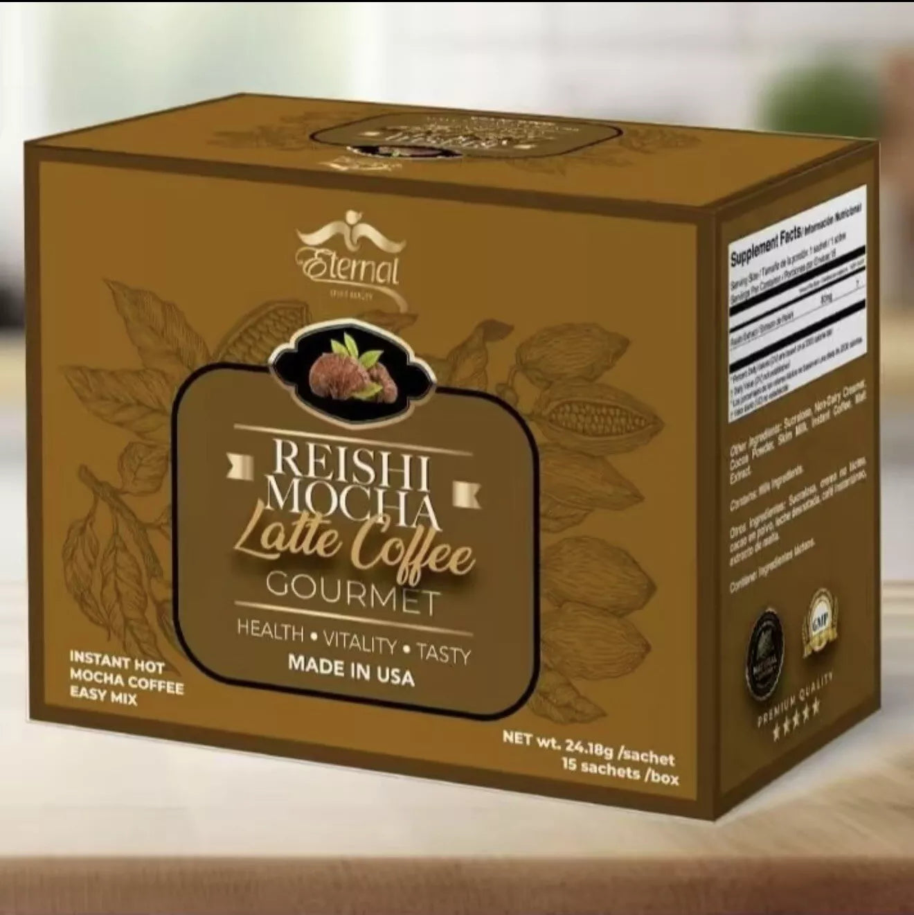 (USA SELLER)Eternal New Reishi Mocha Latte Coffee Ganoderma, Mushroom, Healthy