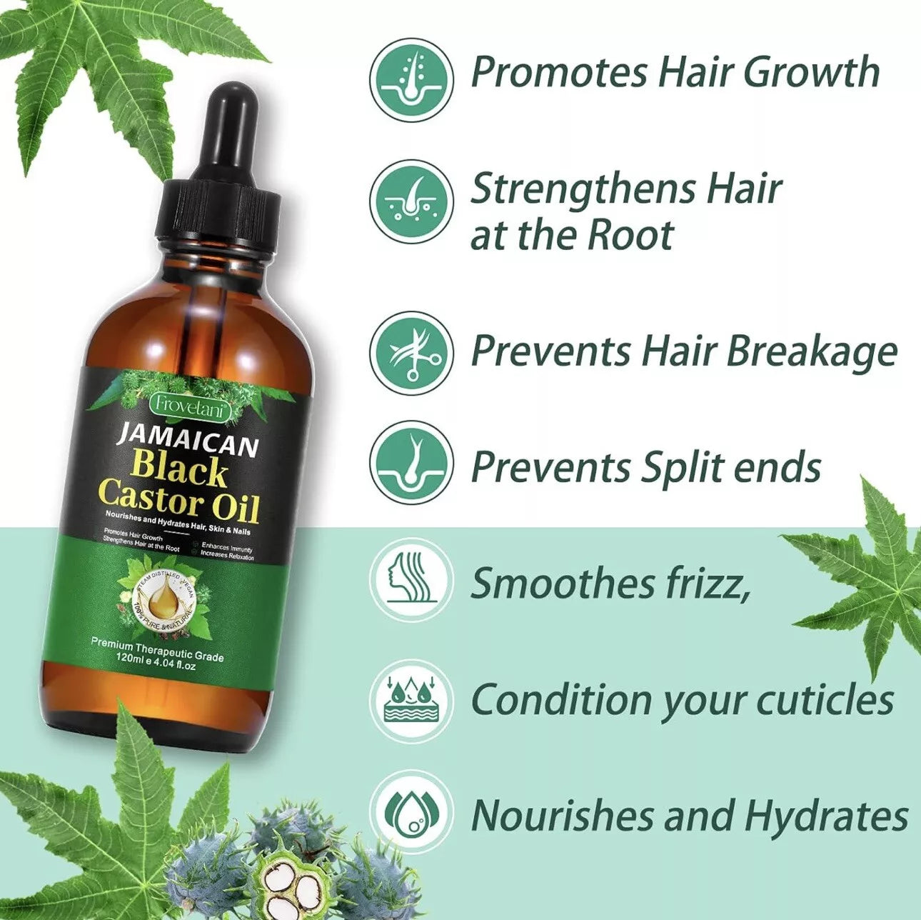 120ML LARGE ORGANIC JAMAICAN BLACK CASTOR OIL 100% PURE AND NATURAL (USA SELLER