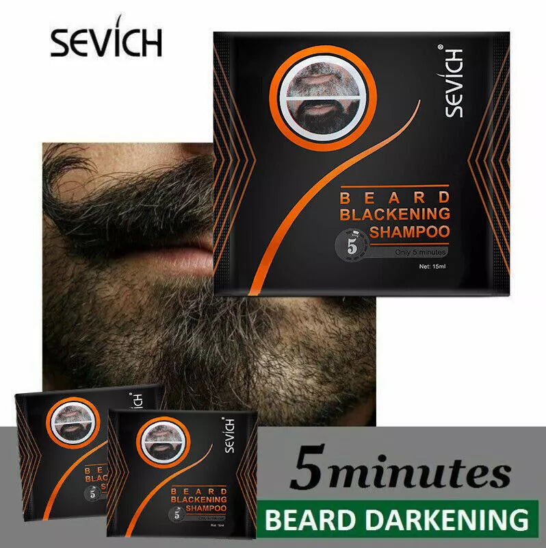 10pcs Mens Beard Dye Black Shampoo Instant Blackening Beard Mustache Tint Cream