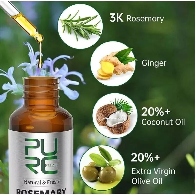 PURC 3k Rosemary Oil For Hair growth With Ginger Extract Hair thickening thicker