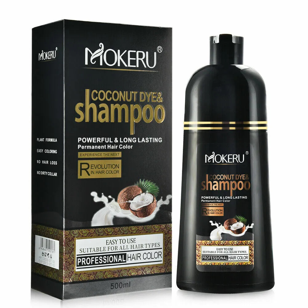 MOKERU 500ML Permanent Hair Dye Instant Fast Hair Dye Color Shampoo Coconut DYE