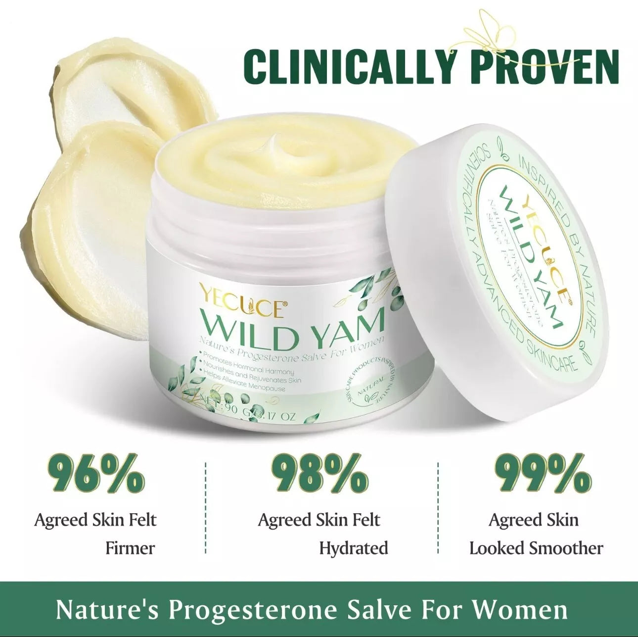 Wild yam Cream for Hormone Balance - Improving Hot Flashes - Organic - New