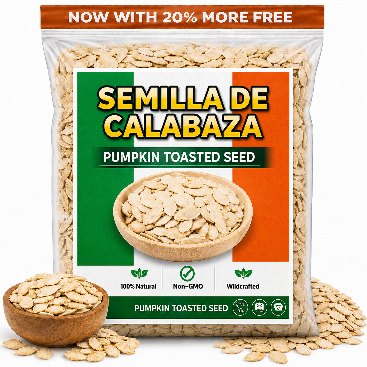 Semilla de Calabaza 5 Oz Authentic Oaxacan Toasted Pumpking Seed |Semilla Oaxaquena Tostada |Premium Quality -  Delicious & Healthy Snack