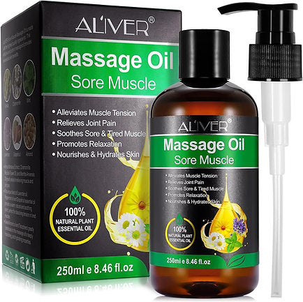 Sore Muscle Massage Oil, Natural Therapy Oil with Arnica and Chamomile Relaxing