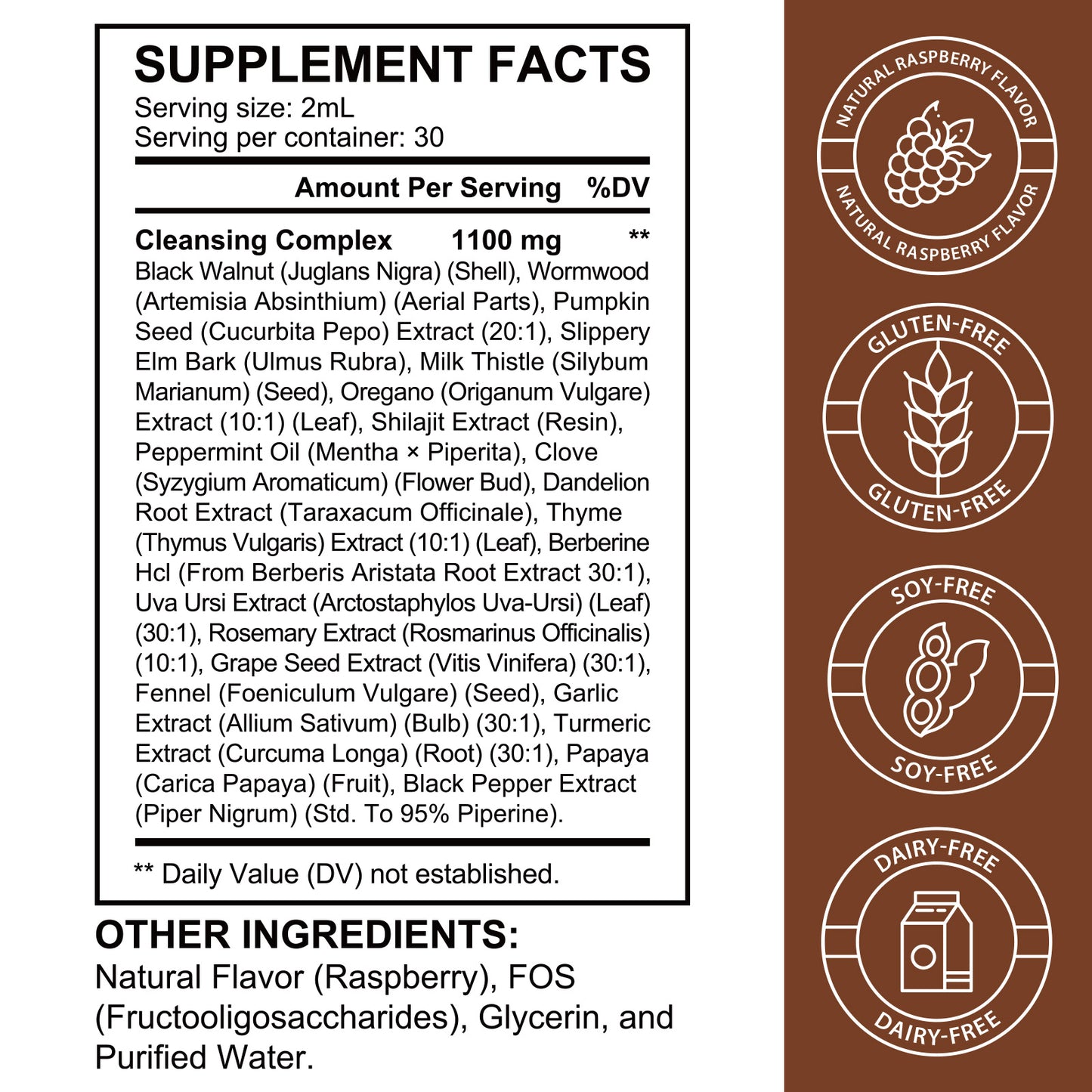 Black Walnut & Wormwood Herbal Supplement Liquid - 20-in-1 Digestive Support & Wellness - 60ml - Natural Formula with Clove, Garlic, Pumpkin Seed & More - Fast Absorption, Non-GMO, Gluten-Free