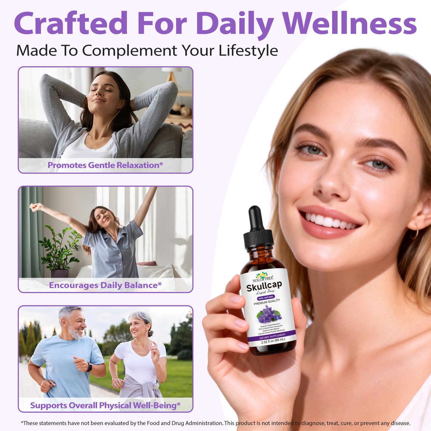Skullcap Herb Tincture - Skullcap Supplement for Mood Support - Relaxing Liquid Extract Drops - Vegan, Sugar & Alcohol-Free