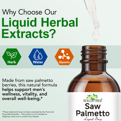 Saw Palmetto for Men & Women - Pure Vegan Liquid Drops Saw Palmetto