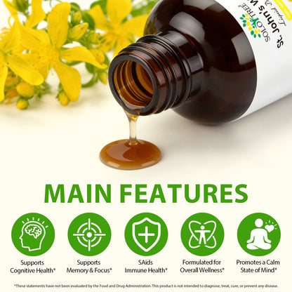 St Johns Wort Tincture - Mood Support - Relaxing St. John's Wort Supplement - Liquid Hypericum