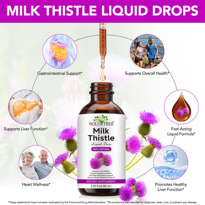 Milk Thistle Seed Oil Extract 2 fl oz - CO2 Liquid Milk Thistle Extract - Rich in Silymarin, VIT E, Zinc, Omegas, Tocopherols - Sweet and Pleasant Taste
