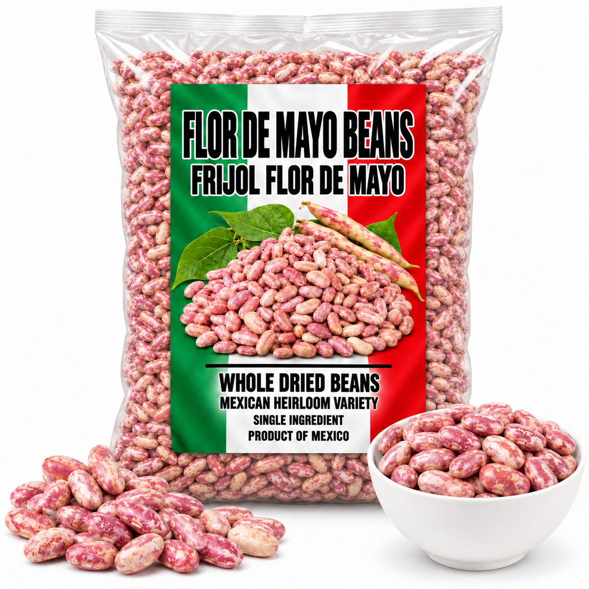 Flor de Mayo Beans Frijol Flor de Mayo Whole Dried Mexican Heirloom IMPORTED FROM MEXICO