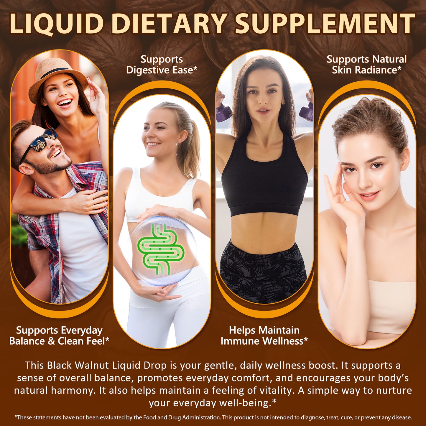 Black Walnut Liquid Drops - 500mg Juglans Nigra Extract - Supports Everyday Wellness, Digestive Balance & Cellular Harmony - Vegan, Alcohol-Free & Sugar-Free - 2.02 fl oz (60 mL)