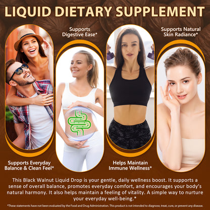 Black Walnut Liquid Drops - 500mg Juglans Nigra Extract - Supports Everyday Wellness, Digestive Balance & Cellular Harmony - Vegan, Alcohol-Free & Sugar-Free - 2.02 fl oz (60 mL)