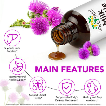Milk Thistle Seed Oil Extract 2 fl oz - CO2 Liquid Milk Thistle Extract - Rich in Silymarin, VIT E, Zinc, Omegas, Tocopherols - Sweet and Pleasant Taste