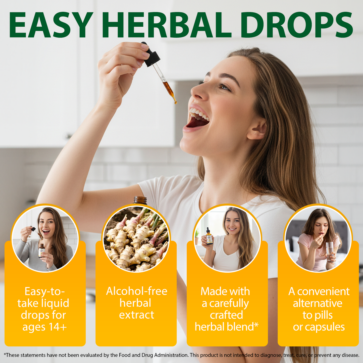Ginger Root Extract Drops - Immune & Digestive Support - Liquid Ginger Supplements